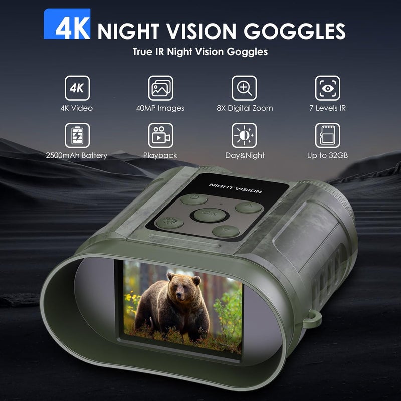 Tizycod Valentines Day Gifts for Him,Night Vision Goggles,Compact Night Vision Binoculars,32GB Card Included, Photo/Video Capture,Outdoor Tools for Education, Wildlife Watching,Gifts for Boy,Men,Father - Image 2